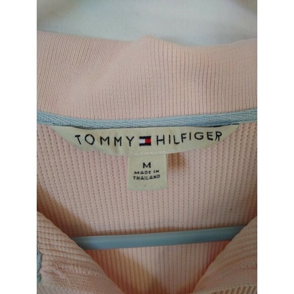Tommy Hilfiger Ice Pink Size Medium Ribbed Thermal Top 3/4 Sleeve Stretch - Picture 3 of 5